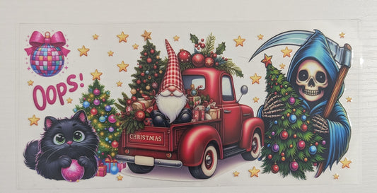 Christmas Gnome Black Cat Grim Reaper