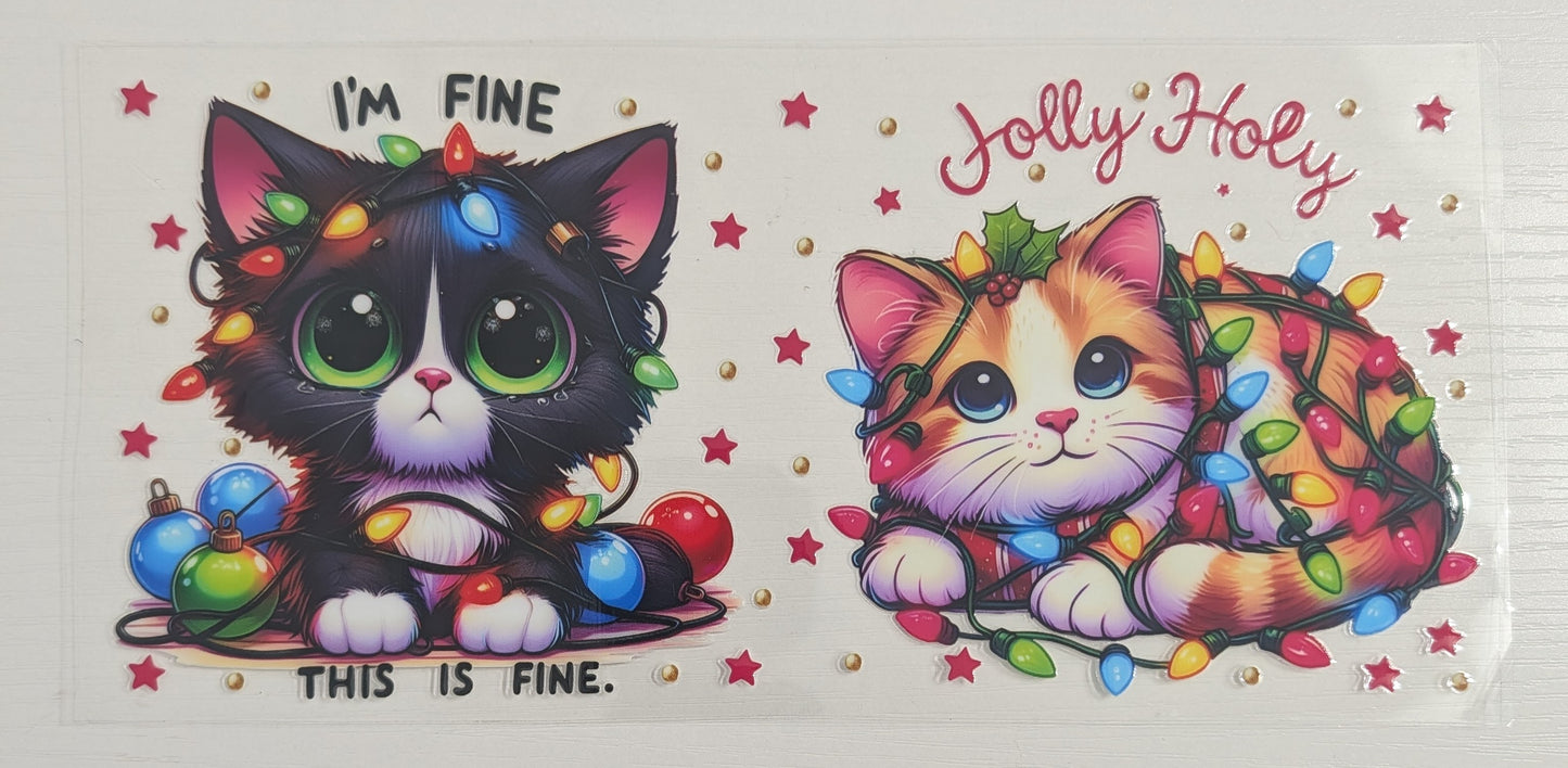I'm Fine, This Is Fine "Jolly Holly" Cats