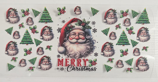 Merry Christmas Santa Trees Mistletoe